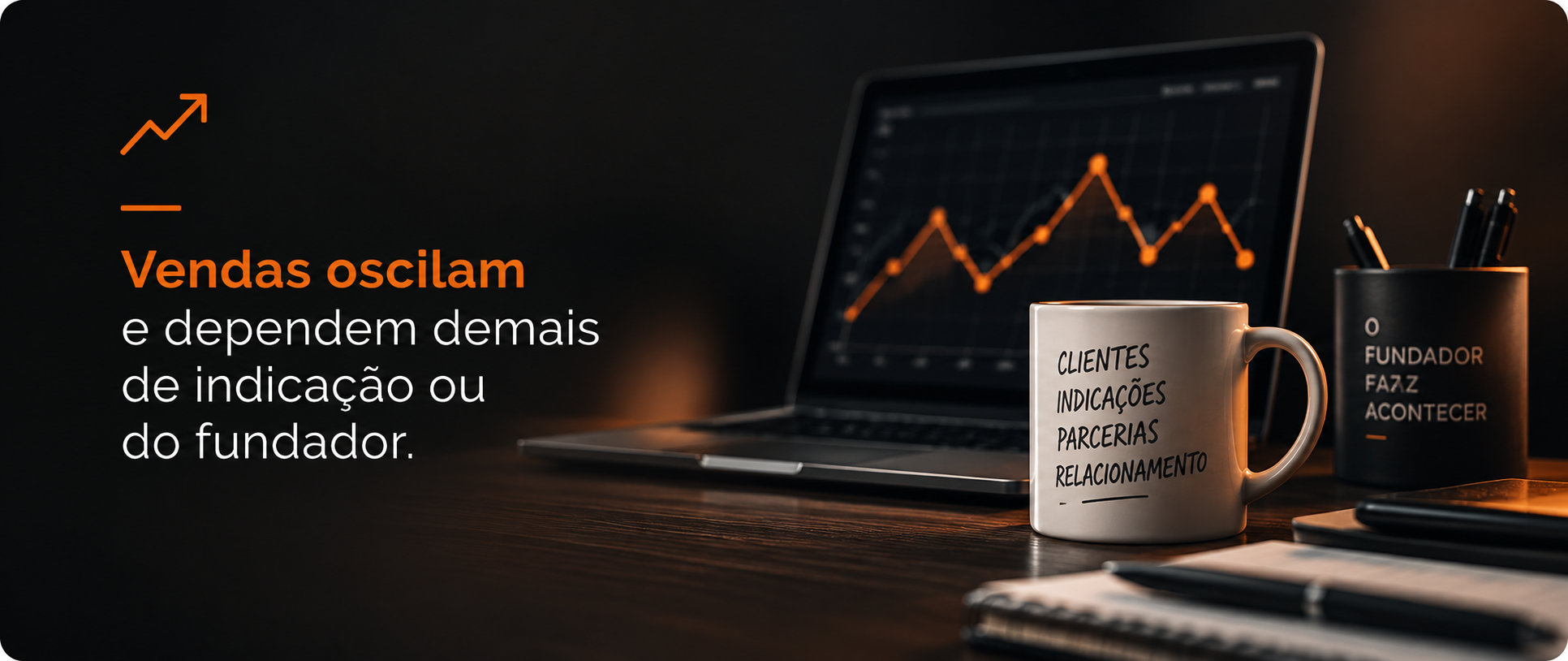Vendas oscilam e dependem demais de indicação ou do fundador.